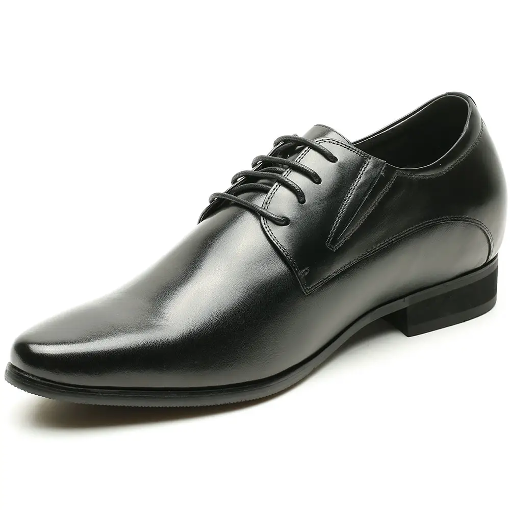 Toptan erkekler için resmi ayakkabı ofis hakiki deri İtalyan resmi ayakkabı erkekler için siyah yüksekliği artan ayakkabı