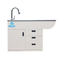 Table d'examen vétérinaire OSCAT de haute qualité en acier inoxydable 304 pour chiens et chats, avec robinet rétractable, 2 modes d'eau, modèle électrique