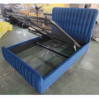 Vente chaude lit de camping pliable en métal treillis métallique berceau simple double reine roi pliant rembourrage lits de rangement