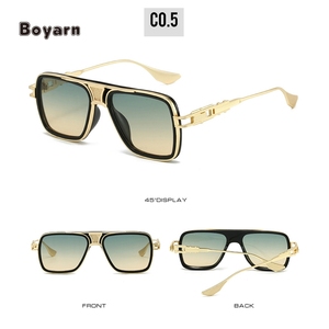 Boyarn Vintage <span class=keywords><strong>Gafas</strong></span> De Sol para exteriores Cool Colorful Metal Frame con doble puente Gradient Lens <span class=keywords><strong>Gafas</strong></span> De Sol para conducir <span class=keywords><strong>ciclismo</strong></span> - Product Image 6