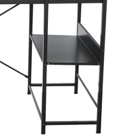 Table de bureau noire haute capacité avec étagère pour bureau d'ordinateur de bureau