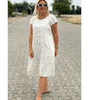 Robe ample à imprimé léopard pour femmes de bureau, manches courtes, polyester, disponible en plusieurs couleurs et tailles