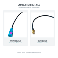Câble adaptateur d'antenne de véhicule Fakra Z femelle vers SMA femelle 19cm RG174 à faible perte pour voiture GPS 4G LTE OEM ODM Vente en gros RoHS