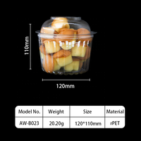 Boîte d'emballage pour gâteau en plastique transparent rond de qualité alimentaire, écologique, en RPET, sur mesure, en gros, avec couvercle