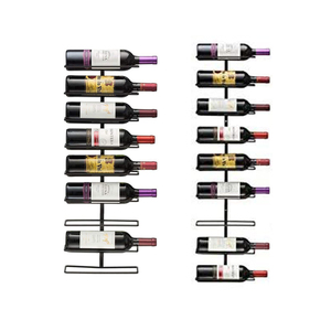 Étagère <span class=keywords><strong>murale</strong></span> pour le <span class=keywords><strong>vin</strong></span>, porte-serviettes, support mural, en métal, pour 9 bouteilles, rangement pour le <span class=keywords><strong>vin</strong></span> - Product Image 6