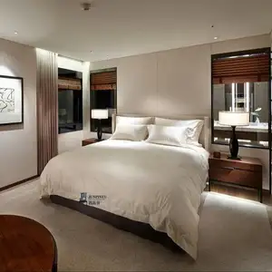 Ensemble de meubles de chambre d'hôtel en MDF, minimaliste et confortable, écologique, fabriqué en chine