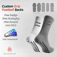 sport respirantes de haute qualité personnalisées Chaussettes athlétiques Jacquard Grip Chaussettes de football antidérapantes