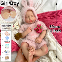 20 inç LouLou Gerçekçi Yeniden Doğmuş Bebek Bebekler El Yapımı Yapay Bebek Tatlım Emzikli Mevcut Yürümeye Başlayan Çocuklar İçin İnteraktif Bebek Oyuncakları