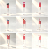 Tube de brillant à lèvres vide personnalisé de 5 ml et 3,5 ml, mignon, avec applicateur épais, transparent, pour emballage de marque