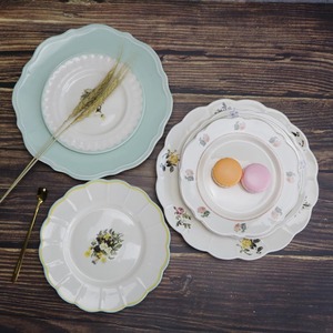 Assiettes à dîner en céramique vintage Solhui, assiettes à steak, assiettes à dessert et plats - Product Image 1