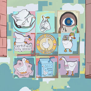 Sertifikalı aptal kaz emaye pimleri özel karikatür hayvan broş komik Metal yaka rozetleri antik takı hediye çocuklar arkadaşlar için - Product Image 4