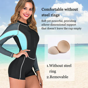 Logo personnalisé femmes UPF 50 + séchage rapide maillot de bain en vrac grande taille maillots de bain filles luxe avant fermeture éclair maillots de bain - Product Image 3