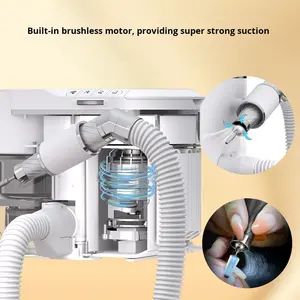 Mesin Bor Kuku Profesional Portabel Isi Ulang 2-in-1 Motor Tanpa Sikat Penghisap Debu Berisik Rendah untuk Salon Kuku - Product Image 4