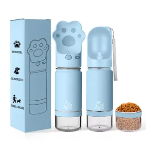 14oz 18oz 22oz Pet Dog Garrafa de água potável portátil 4 em 1 Pet Water Bottle bowl Dispenser Outdoor Feeder