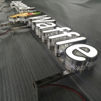 Lettres en métal 3D avec éclairage LED sur le côté, logo d'entreprise personnalisé, enseigne lumineuse pour devanture de magasin, décoration publicitaire, étanche IPX6