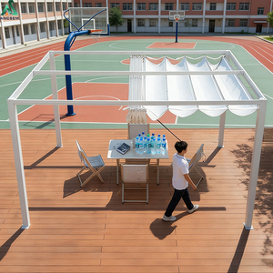 <span class=keywords><strong>Pergola</strong></span> rétractable ANCSEM avec structure en <span class=keywords><strong>aluminium</strong></span> renforcée, auvent pare-soleil pour patio extérieur, jardin, cour arrière, terrasse - Product Image 4