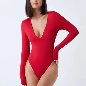 Kustom modis gaun Bodysuit wanita seksi wanita satu bagian Bodysuit Slims setelan tubuh wanita