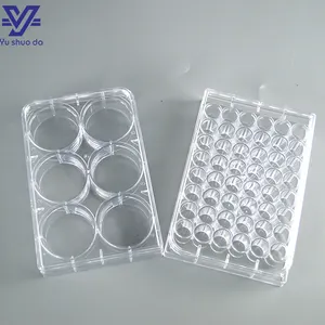 Placa de Petri estéril de plástico para uso en laboratorio, 6 agujeros de pozo, recipiente de tejido bacteriano, placa de cultivo celular