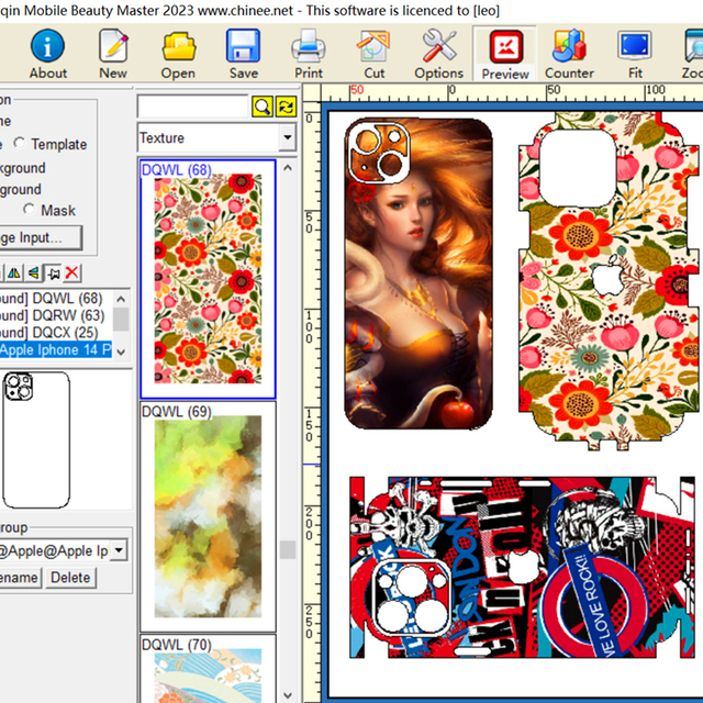 Sticker Design Software and Mobile Screen Film Back Skin Cutting Machine for Store or Online Business