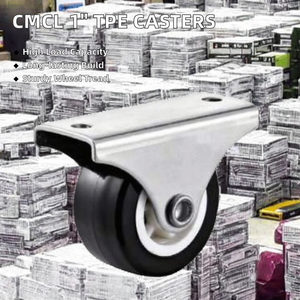 Roulettes rigides en TPE <span class=keywords><strong>CMCL</strong></span> de 1 pouce, roulettes pour meubles, mini-roulettes sans frein, protections de filetage, solides - Product Image 2