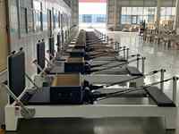 Reformer Pilates Premium, Rangka Kayu Solid Sambungan Jari dengan Cat Putih Ramah Lingkungan, Peralatan Pilates untuk Rumah atau Studio