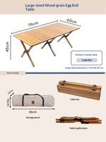 Outdoor Aluminiumlegierung Rechteckiger Tragbarer Klapptisch Ultraleichter Eierrolltisch für Camping, Grillen, Reisen und Nachtmarktstände