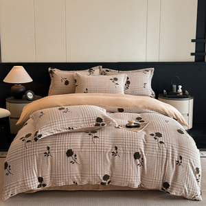 Khuyến mãi nóng! Bộ chăn ga gối đệm mùa đông siêu mềm mại, chất liệu nhung sữa dày dặn, ấm áp, cỡ King - Product Image 1