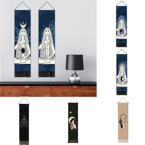 Nueva llegada estrella Luna chica impresión borla larga decoración pared tapiz colgador tela fondo - Product Image 6