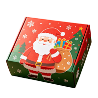 Boîtes d'expédition en carton ondulé personnalisées pour Noël, imprimées en couleur, boîtes cadeaux pliables pour envoi postal