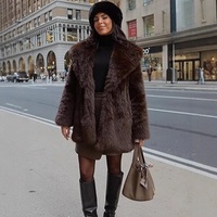 Manteau d'hiver en fausse fourrure pour femme, manches longues, couleur unie blanche, chaud, élégant, décontracté, veste d'extérieur