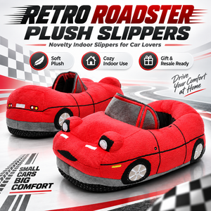 Chaussons en peluche rétro JDM Racing Car unisexes, chauds pour l'intérieur, avec phares rétractables, cadeau d'hiver original pour les amateurs de voitures - Product Image 1
