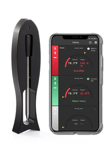 Thermomètre à viande sans fil en plastique avec contrôle à distance par application pour barbecue, fumoir, friteuse à air - Portable et anti-poussière pour steak et poulet - Product Image 2