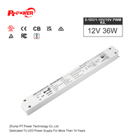 Alimentation LED intelligente 36W 100-240V 24V Transformateur IP20 Basse Tension 0-10V 1-10V PWM Driver LED Dimmable Sortie Unique 1.5A/3A