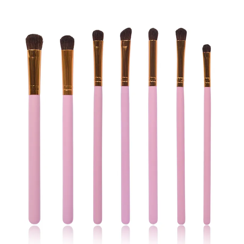 Dongshen brush makeup manufacture wholesale custom logo 7pcs pony hair eye brush set eyeshadow eyeliner makeup brush