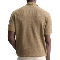 Nouveauté 2025 – T-shirt homme personnalisé en maille respirante nylon/coton, manches courtes, motif gaufré, boutonné, printemps-été, crochet ajouré