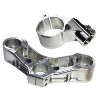 Support de triple pince de direction pour moto en aluminium poli usiné CNC sur mesure et acier inoxydable, pièces de tige de direction, usine OEM ODM