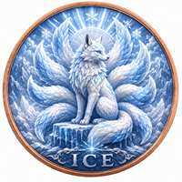 Pièce de monnaie en cuivre pur 999 de 1 oz, série Renard à neuf queues, motif animalier de dessin animé, couleur UV, en relief, édition de collection