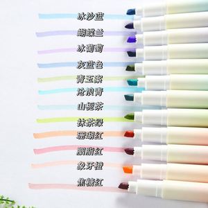 Cute Creative School Student <b>Colored</b> Fluorescent Kids Soft Tip Highlighter Marker <b>Pen</b> Set Stationery 4Pcs/Set - Product Image 1