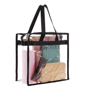 School Sporting Events <b>Clear</b> Stadium Approved Gym <b>Bags</b> Large Transparent PVC Tote <b>Bags</b> With Zippers and Handles for Concerts - Product Image 4