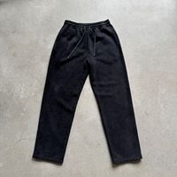 Pantalon de jogging streetwear noir épais en coton pour homme, jambe ouverte, large et droite, décontracté, taille moyenne, unisexe