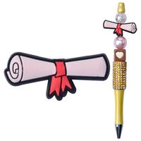 Manik-manik Silikon Motif Bunga Kartun Bebas BPA Laris Manis, Manik-manik Silikon untuk Dekorasi Pulpen, Perhiasan, dan Kerajinan Tangan