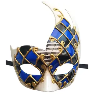 卸売 エレガントなブルーマスク-卸売高級パーティーマルディグラマスクエレガントなベネチア装飾カーニバルファンシードレスハロウィンボールハーフフェイス仮面舞踏会マスク