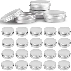 Refillable Metal Cosmetic Jars 15g-500g Aluminum <b>with</b> Screw Top <b>Lids</b> - Product Image 1