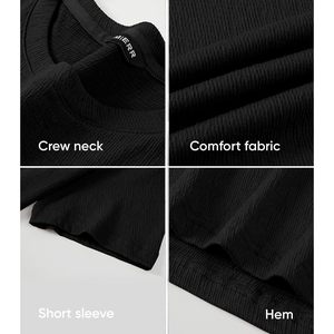 FOXA Mens T-Shirt Short Sleeve Slim Fit Knitted Crewneck Breathable Athletic <b>Tee</b> Shirt - Product Image 5