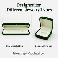 Hochwertige Samt-Schmuckbox mit Individuellem Logo für Ringe, Ohrringe, Halsketten, Anhänger, Armbänder und Armreifen