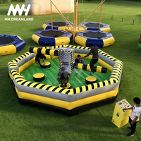 Jeu interactif gonflable classique Meltdown Wipeout, commercial, 6 personnes, matériau PVC toxique, taille personnalisée, adulte