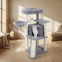 Nouvelle structure d'escalade multifonctionnelle de luxe pour chat 2026 avec 4 niveaux de poteaux en sisal, arbre à chat et grande maison pour chat