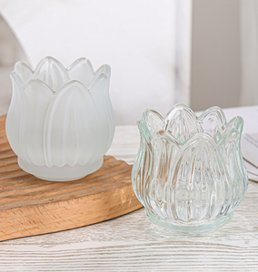 ขวดเทียนเปล่ารูปทรงดอกบัวแบบกำหนดเอง ขนาดเล็ก ขวดฝ้าสำหรับใส่เทียนแต่งงาน สำหรับคริสต์มาส วันวาเลนไทน์ และวันอีสเตอร์ - Product Image 1