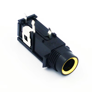 Conector de micrófono de 6,35 mm, conector CK de tres pines amarillos, interfaz de audio y vídeo, conector de micrófono chapado en oro, base de micrófono plateada - Product Image 2