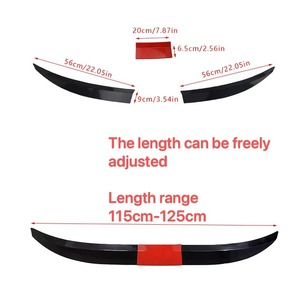3pcs Universal Black ABS Tail Wing Spoiler Adjustable 115-125CM <b>Car</b> Rear Trunk Spoiler Lip for Most <b>Car</b> Models - Product Image 2
